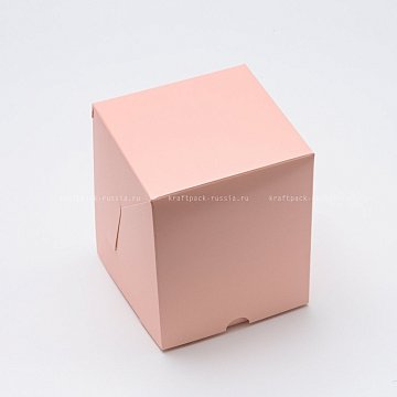 KRAFTPACK Коробка с откидной стенкой 12х12х15 см, розовая