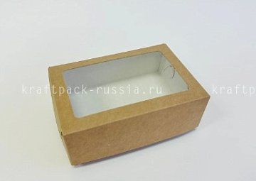 KRAFTPACK Коробка 15,5х11х5,5 см с окном, крафт (2)
