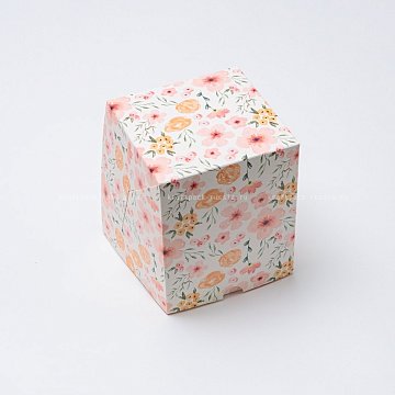 KRAFTPACK Коробка с откидной стенкой 12х12х15 см, Цветы