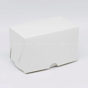 KRAFTPACK Коробка 16х10х10 см (подходит для 2 капкейков) со вставкой, белая (2)