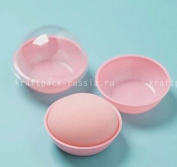 РАСПРОДАЖА Упаковка пластиковая для моти 6,5х5 см с купольной крышкой, розовая (2)