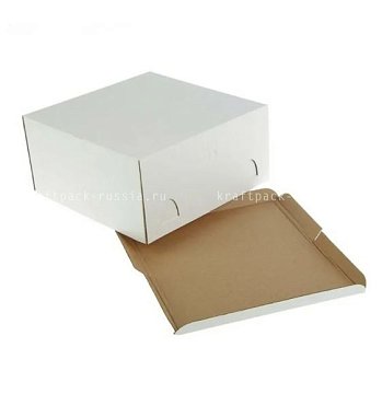 РАСПРОДАЖА Коробка для торта из микрогофрокартона 30х30х19 см, белая Pasticciere (2)
