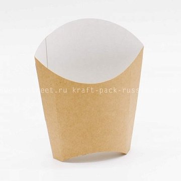 Упаковка для картофеля фри, 12,6х13,5х5 см, крафт Fry L (4)