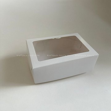 KRAFTPACK Коробка 15,5х11х5,5 см с окном, белая (2)