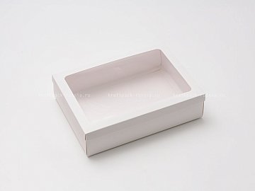 KRAFTPACK Коробка 20х28х7 см с окном, белая (2)