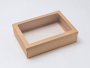 KRAFTPACK Коробка 20х28х7 см с окном, крафт (2)