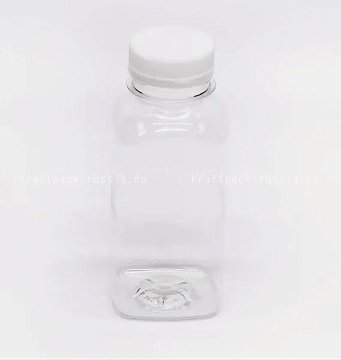  Бутылка квадратная ПЭТ 300 мл с крышкой (2)/ под заказ