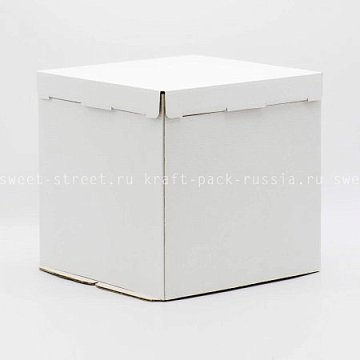 Коробка для торта из микрогофрокартона 40х40х35 см, белая Pasticciere (2)