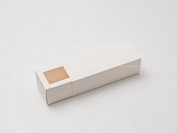 KRAFTPACK Коробка 8х21х6 см (подходит для 6 макаронс) широкий борт, белая (Силаева 6) (2)