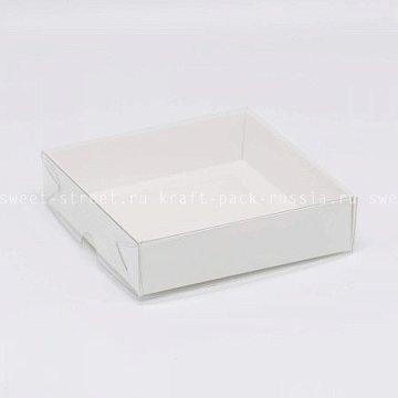 KRAFTPACK Дно к коробке 12х12х3 см с двойным бортиком, белое (2)