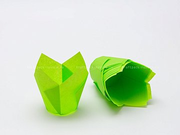 РАСПРОДАЖА Форма для выпечки Тюльпан, зелёный (250 шт в упаковке), 1 шт (4)