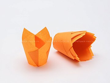  Форма для выпечки Тюльпан, оранжевый (250 шт в упаковке), 1 шт (4)/ под заказ